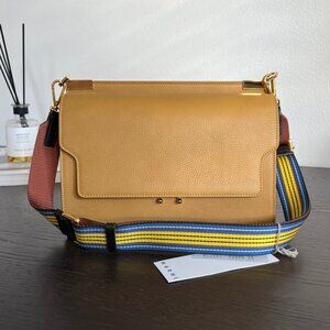 [NWT - Slightly Imperfect] Marni Trunk Calfskin Shoulder Bag - ZY40M Yellow💛